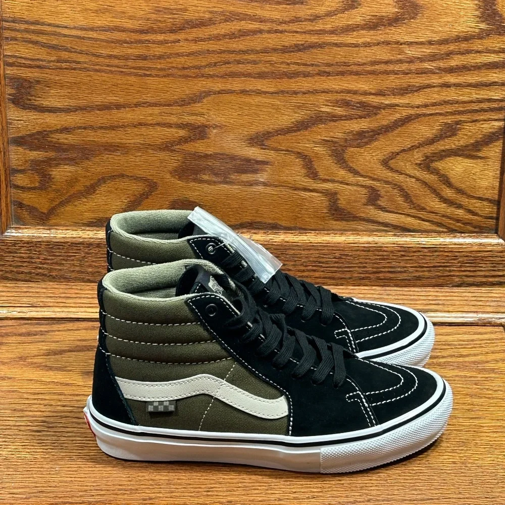 Vans Skate Sk8-Hi Black Olive Green High Top Skate Shoes VN0A5FCCBKA Mens 6.5‎